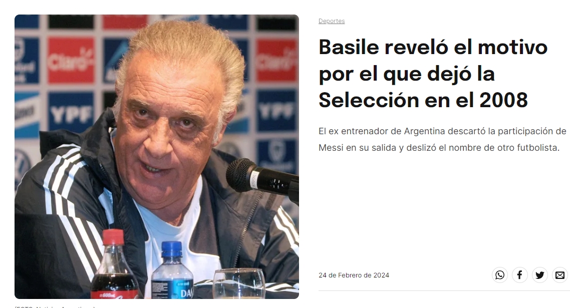 前阿根廷隊(duì)主帥：梅西與我當(dāng)年下課無(wú)關(guān) 我跟加戈的關(guān)系糟透了